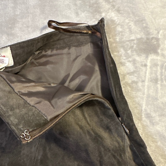 Boho Chic Suede Skirt Skotts Brown Size 8 Washable Midi Western Cowgirl 90s - Picture 7 of 10